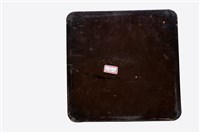 木胎四方丸隅醬黑色漆金邊淺盤藏品圖，第2張